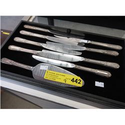 8 Sterling handled knives & desert server
