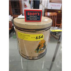 Vintage tin containing "Eddy's" matches