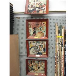 4 "Norman Rockwell" framed prints