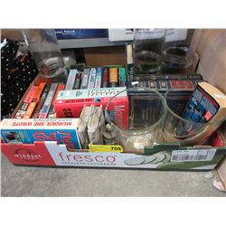 New glass vases & used books