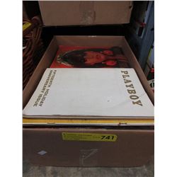 Box of vintage Playboy magazines