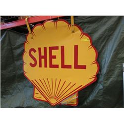 Vintage Shell  Clam Shell  sign - Double sided