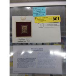 22KT Gold First Day Issue stamp replica