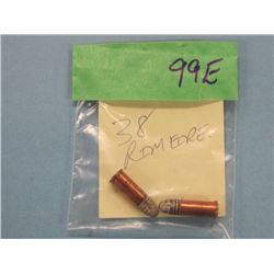 Lot of 2 live rnds .38 rimfire ammo