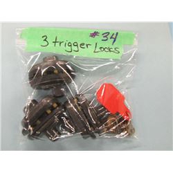 LOT 3 TRIGGER LOCKS W/ KEYS