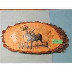 WOOD WALL PLAQUE - MOOSE