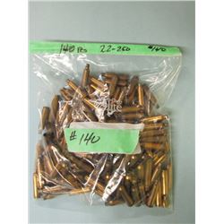 LOT 140 PCS APPROX BRASS 22-250