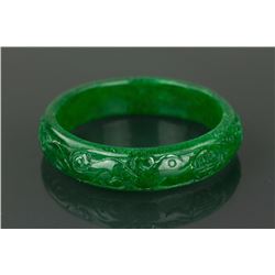 Chinese Hardstone Carved Bangle