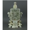 Image 1 : Chinese White Jade Carved Archaic Vase with Cover