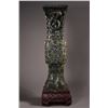 Image 5 : Chinese Spinach Green Jadeite Fang Zun Vase
