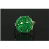 Image 1 : Chinese Green Jadeite Carved Ring 14K Mark