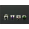 Image 2 : 4 Pc Silver Rings Jade, Ruby, Claret, Amethyst