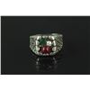 Image 8 : 4 Pc Silver Rings Jade, Ruby, Claret, Amethyst