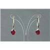 Image 1 : 14K Gold Ruby Hoop Earrings CRV $3311