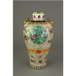 Fine Gilt Famille Rose Porcelain Vase Qianlong MK