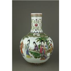 Chinese Famille Verte Porcelain Vase Qianlong MK