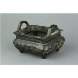 Chinese Bronze Square Censer Ming Xuande MK