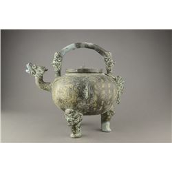 Chinese Archaic Bronze Waterpot with Three Legs