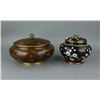 Image 1 : 2 Pieces Chinese Cloisonne Jars w/Covers