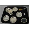 Image 1 : Selection of sterling silver including five Birks butter pats, Birks toothpick holder, framed with B