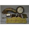 Image 1 : Selection of collectibles including 1937 National Parks plaque, boxed "The Wizard" razorblade sharpe