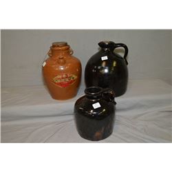 Three stoneware jugs Oriental ginger and vinegar etc.