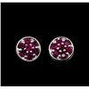 Image 1 : 0.70ctw Ruby Earrings - 14KT White Gold