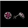 Image 2 : 0.70ctw Ruby Earrings - 14KT White Gold