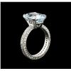 Image 3 : 4.50ct Aquamarine and Diamond Ring - 18KT White Gold