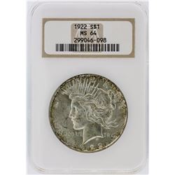 1922 NGC MS64 Peace Silver Dollar