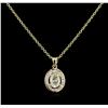 Image 1 : 1.23ctw Diamond Pendant With Chain - 14KT White Gold
