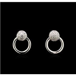 0.11ctw Diamond Earrings - 14KT White Gold