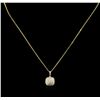 Image 2 : 0.50ctw Diamond Pendant With Chain - 14KT Yellow Gold