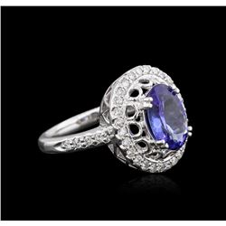 14KT White Gold 1.90ct Tanzanite and Diamond Ring