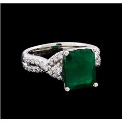 4.35ct Emerald and Diamond Ring - 14KT White Gold