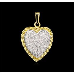 1.20ctw Diamond Heart Pendant - 14KT Two-Tone Gold