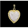 Image 1 : 1.20ctw Diamond Heart Pendant - 14KT Two-Tone Gold