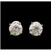 Image 1 : 4.04ctw Diamond Solitaire Earrings - 14KT Yellow Gold