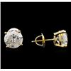Image 2 : 4.04ctw Diamond Solitaire Earrings - 14KT Yellow Gold