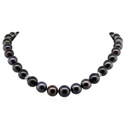 Tahitian Cultured Pearl and Diamond Necklace