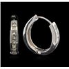 Image 2 : 1.42ctw Diamond Hoop Earrings - 18KT White Gold