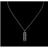 Image 2 : 18KT White Gold 0.80ctw Diamond Pendant With Chain