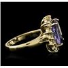 Image 3 : 14KT Yellow Gold 5.15ct Tanzanite and Diamond Ring