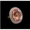 Image 1 : 40.22ct Morganite and Diamond Ring - 14KT Rose Gold