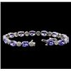 Image 3 : 16.65ctw Tanzanite and Diamond Bracelet - 14KT White Gold