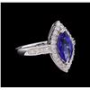 14KT White Gold 2.13ct Tanzanite and Diamond Ring