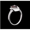 Image 3 : 1.35ct Tourmaline and Diamond Ring - 14KT White Gold