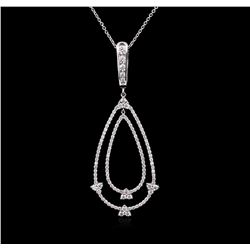 1.44ctw Diamond Pendant With Chain - 14KT White Gold