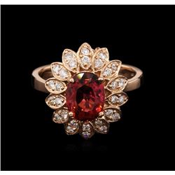 2.22ct Pink Tourmaline and Diamond Ring - 14KT Rose Gold