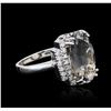 Image 2 : 14KT White Gold 8.73ct Aquamarine and Diamond Ring